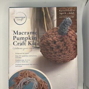 Freeform Craft-- Macrame Pumpkin Craft Kit--6" x 6" --ages 8 to adults--New